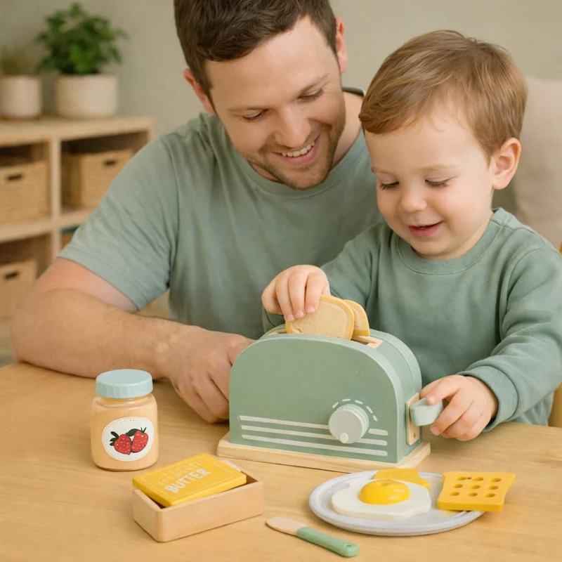 Jeux Montessori en Bois | Coffret Petit Déjeuner – Autonomie & Jeu de Cuisine