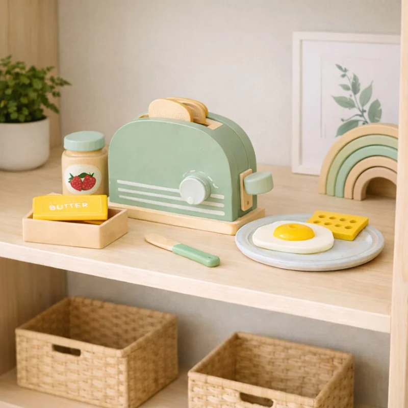 Jeux Montessori en Bois | Coffret Petit Déjeuner – Autonomie & Jeu de Cuisine