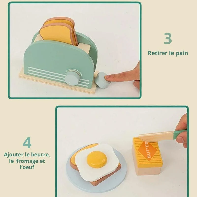 Jeux Montessori en Bois | Coffret Petit Déjeuner – Autonomie & Jeu de Cuisine