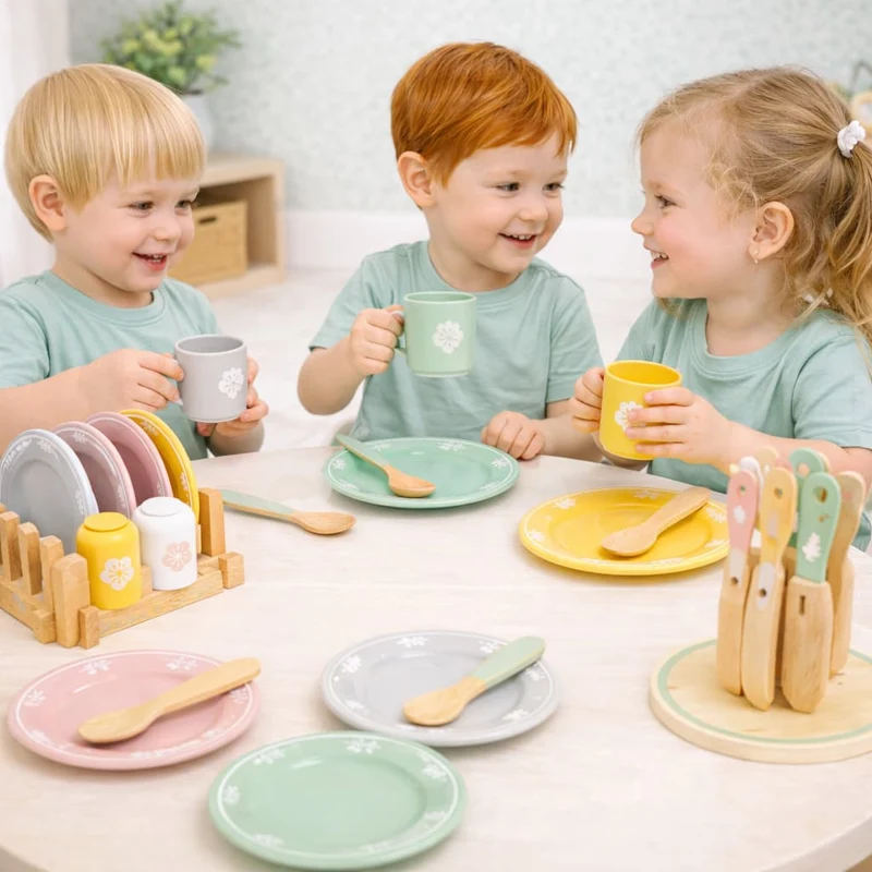 Jeux Montessori en Bois | La Vaisselle de Maman - Jeu de Rôle & Autonomie