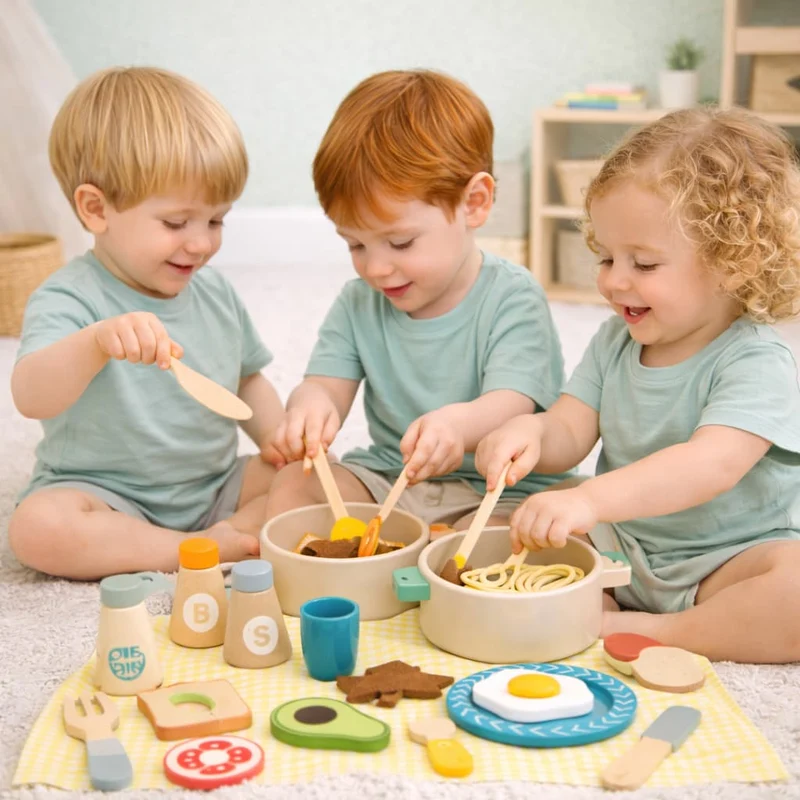 Jeux Montessori en Bois | Coffret Cooking Time – Jeu de Cuisine & Autonomie