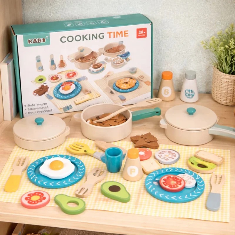 Jeux Montessori en Bois | Coffret Cooking Time – Jeu de Cuisine & Autonomie