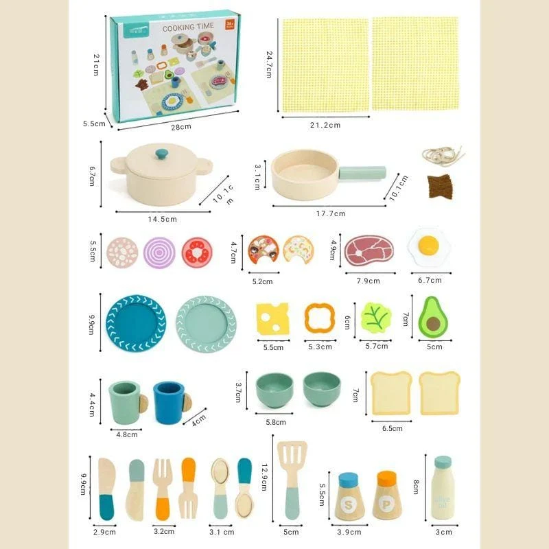 Jeux Montessori en Bois | Coffret Cooking Time – Jeu de Cuisine & Autonomie
