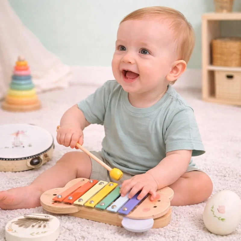 Jeux Montessori en Bois | Coffret Musical Percussion – Éveil Sensoriel & Motricité