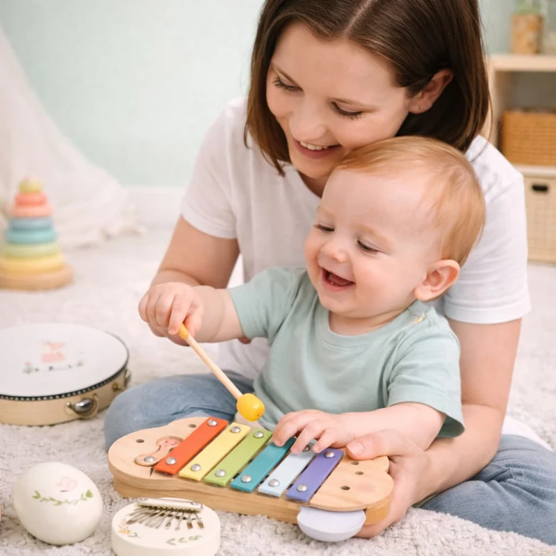 Jeux Montessori en Bois | Coffret Musical Percussion – Éveil Sensoriel & Motricité