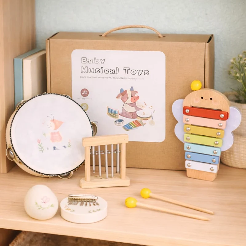 Jeux Montessori en Bois | Coffret Musical Percussion – Éveil Sensoriel & Motricité