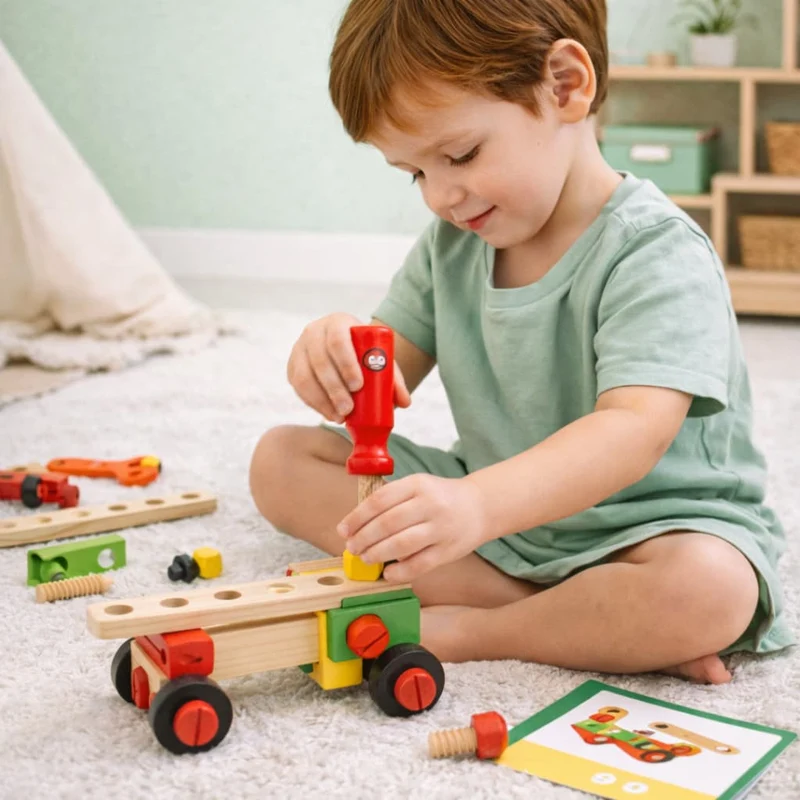Jeux Montessori en Bois | Je Construis, je Répare – Logique & Motricité Fine