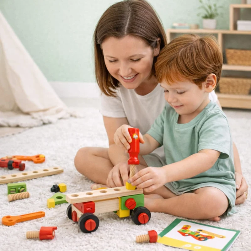 Jeux Montessori en Bois | Je Construis, je Répare – Logique & Motricité Fine
