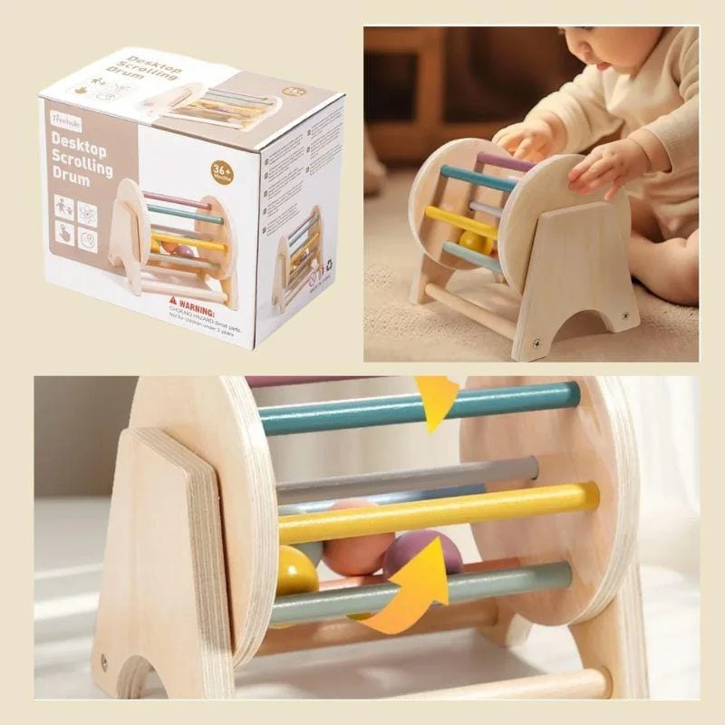 Jouet Montessori 1 an | Rolling Ball en Bois – Éveil moteur et sensoriel