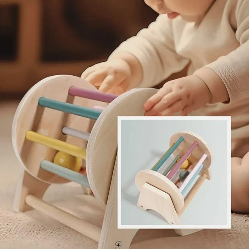 Jouet Montessori 1 an | Rolling Ball en Bois – Éveil moteur et sensoriel
