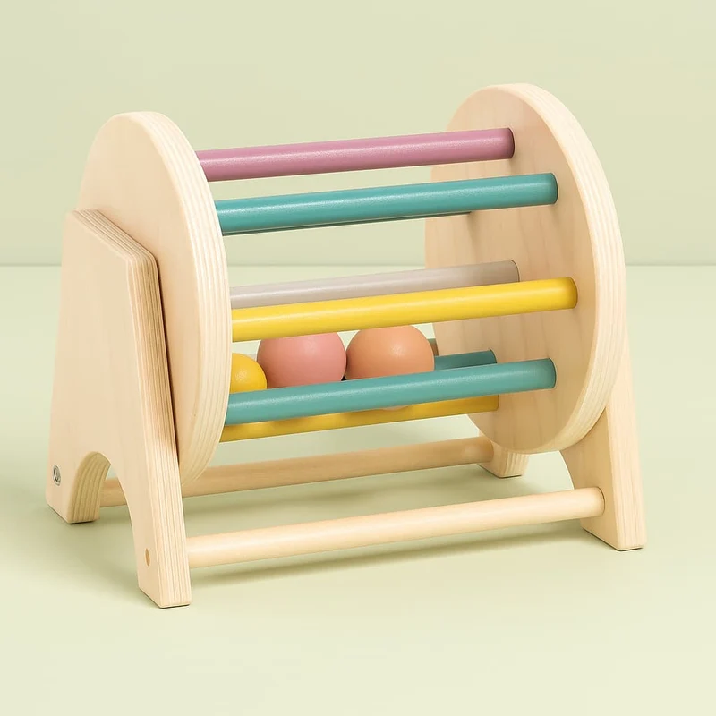 Jouet Montessori 1 an | Rolling Ball en Bois – Éveil moteur et sensoriel