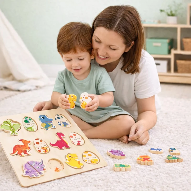 Jeu Montessori Dinosaures en Paires – Logique, Mémoire & Motricité Fine