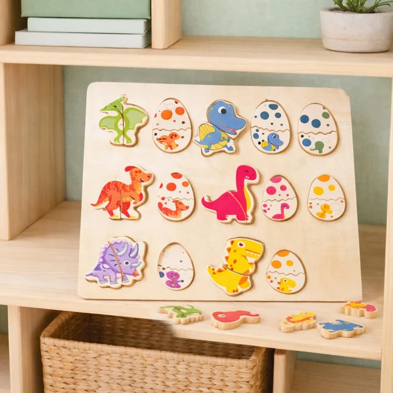 Jeu Montessori Dinosaures en Paires – Logique, Mémoire & Motricité Fine