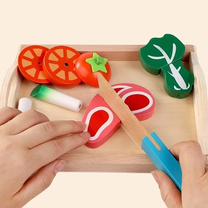 Jouets en Bois Montessori | Le Potager de la Cuisine – Fruits & Légumes à Découper
