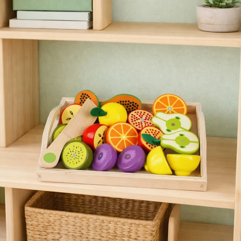 Jouets en Bois Montessori | Le Potager de la Cuisine – Fruits & Légumes à Découper