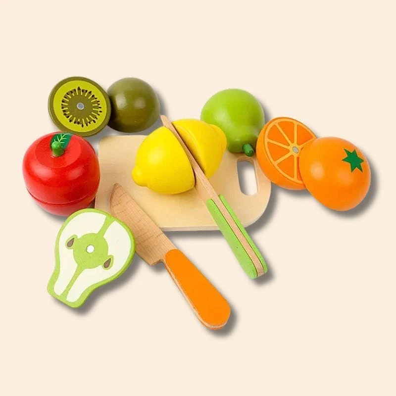 Jouets en Bois Montessori | Le Potager de la Cuisine – Fruits & Légumes à Découper