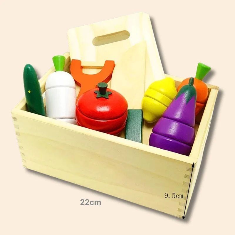 Jouets en Bois Montessori | Le Potager de la Cuisine – Fruits & Légumes à Découper