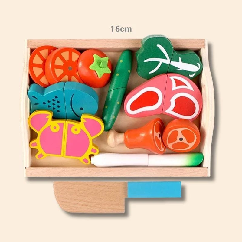 Jouets en Bois Montessori | Le Potager de la Cuisine – Fruits & Légumes à Découper