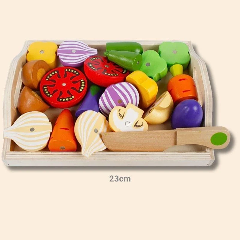 Jouets en Bois Montessori | Le Potager de la Cuisine – Fruits & Légumes à Découper
