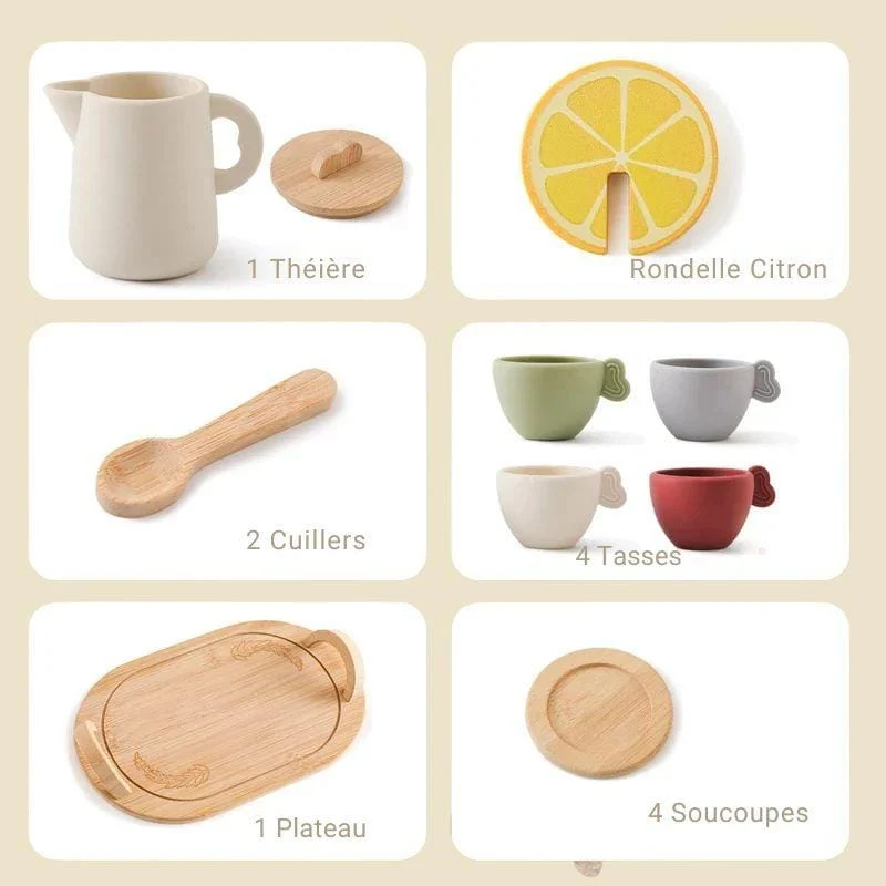 Jouets Montessori en Bois | Ma Dinette pour le Thé – Jeu d’Imitation & Autonomie