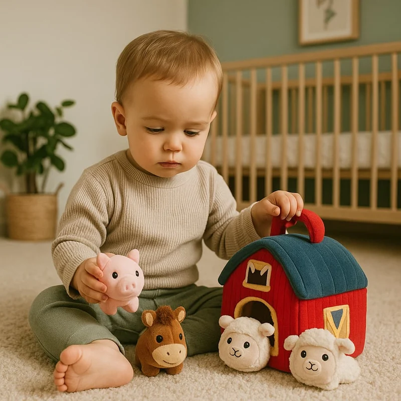 Jouets Montessori Boîte Tissu | La Ferme de Mes Petits Amis – Éveil Sensoriel Bébé