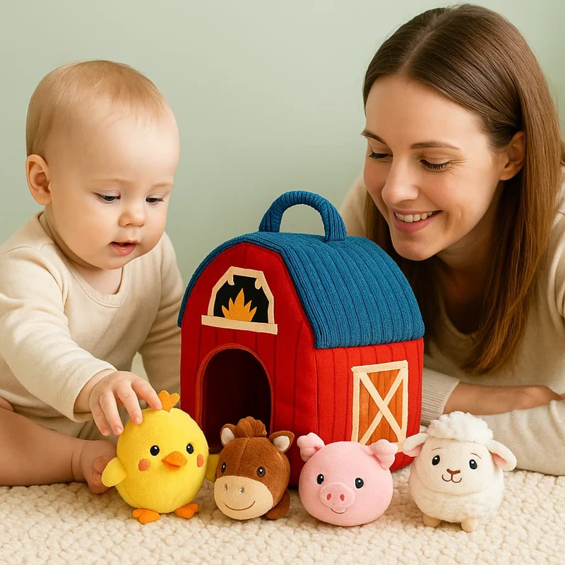 Jouets Montessori Boîte Tissu | La Ferme de Mes Petits Amis – Éveil Sensoriel Bébé