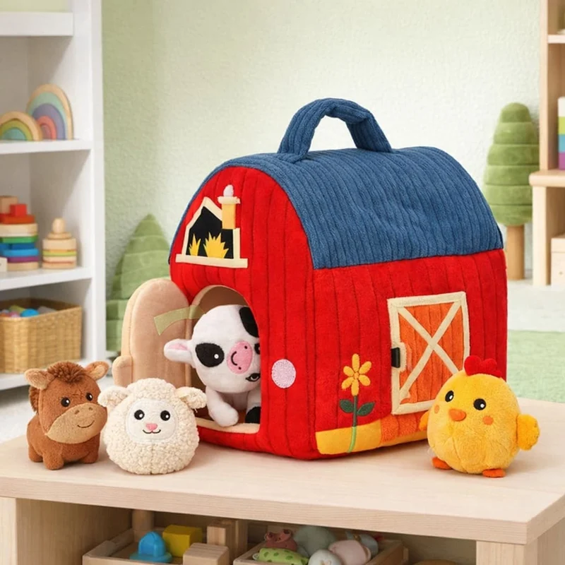 Jouets Montessori Boîte Tissu | La Ferme de Mes Petits Amis – Éveil Sensoriel Bébé