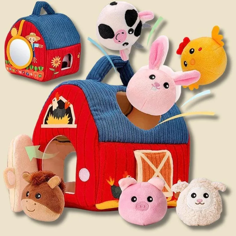 Jouets Montessori Boîte Tissu | La Ferme de Mes Petits Amis – Éveil Sensoriel Bébé