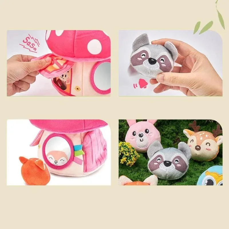 Jouets Montessori Boîte Tissu | La Maison Champignon de Mes Petits Amis – Éveil Sensoriel Bébé