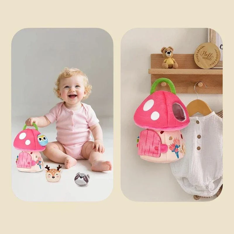 Jouets Montessori Boîte Tissu | La Maison Champignon de Mes Petits Amis – Éveil Sensoriel Bébé