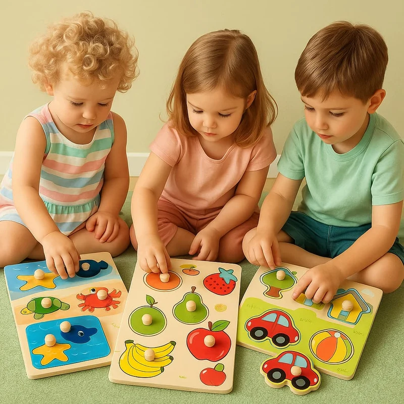 Jeux Montessori Bois 2 ans | Mon Premier Puzzle – Motricité & Observation