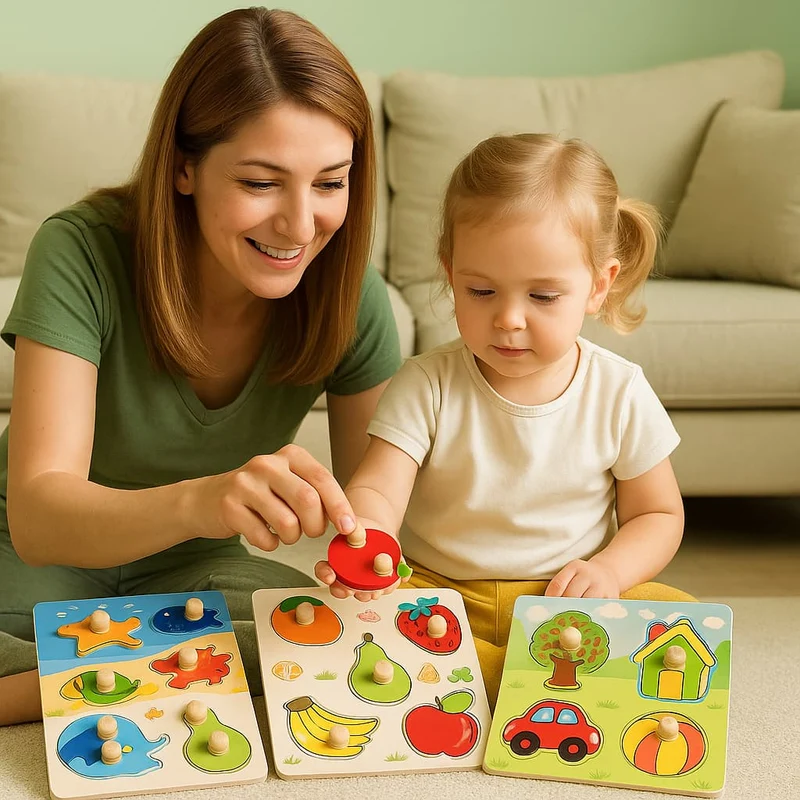 Jeux Montessori Bois 2 ans | Mon Premier Puzzle – Motricité & Observation