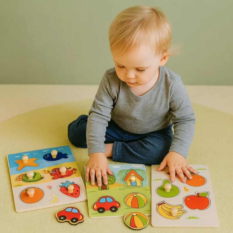 Jeux Montessori Bois 2 ans | Mon Premier Puzzle – Motricité & Observation