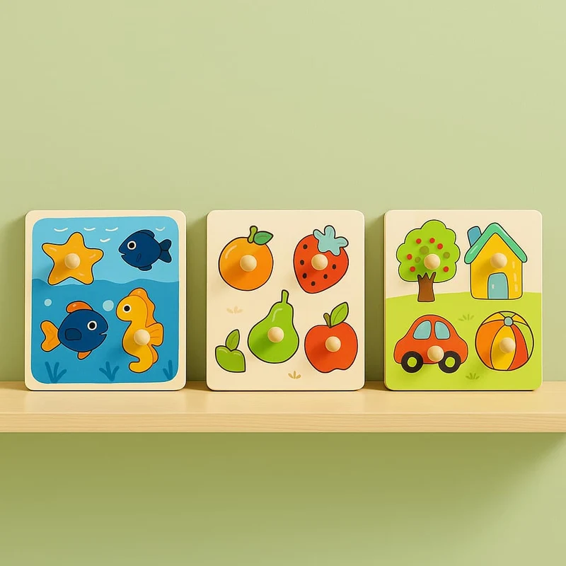 Jeux Montessori Bois 2 ans | Mon Premier Puzzle – Motricité & Observation
