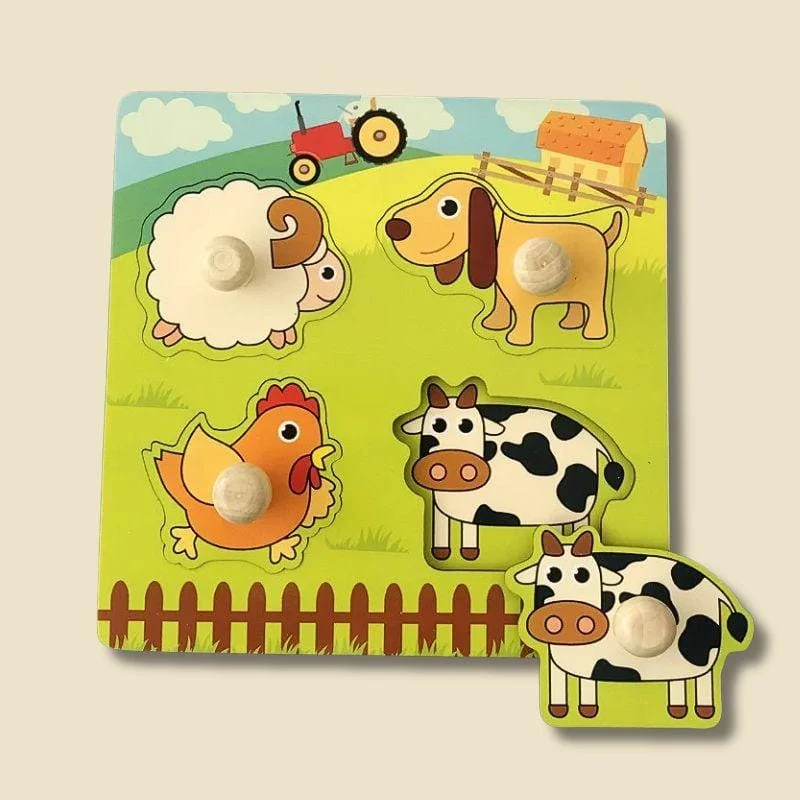 Jeux Montessori Bois 2 ans | Mon Premier Puzzle – Motricité & Observation