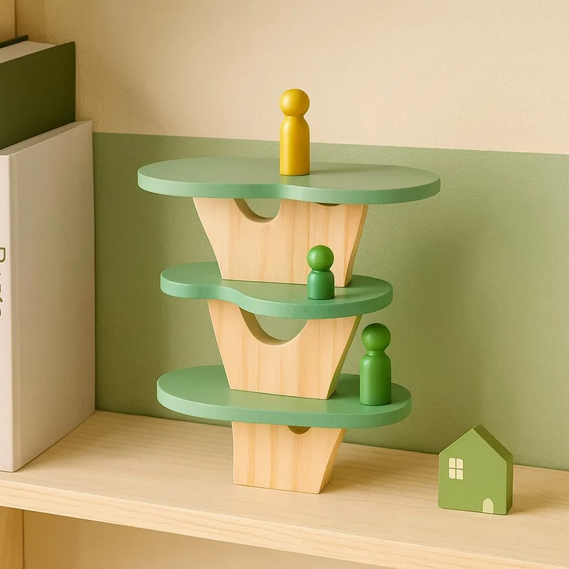 Jeu d’Équilibre Montessori en Bois | Trouver l’Équilibre – Logique & Créativité