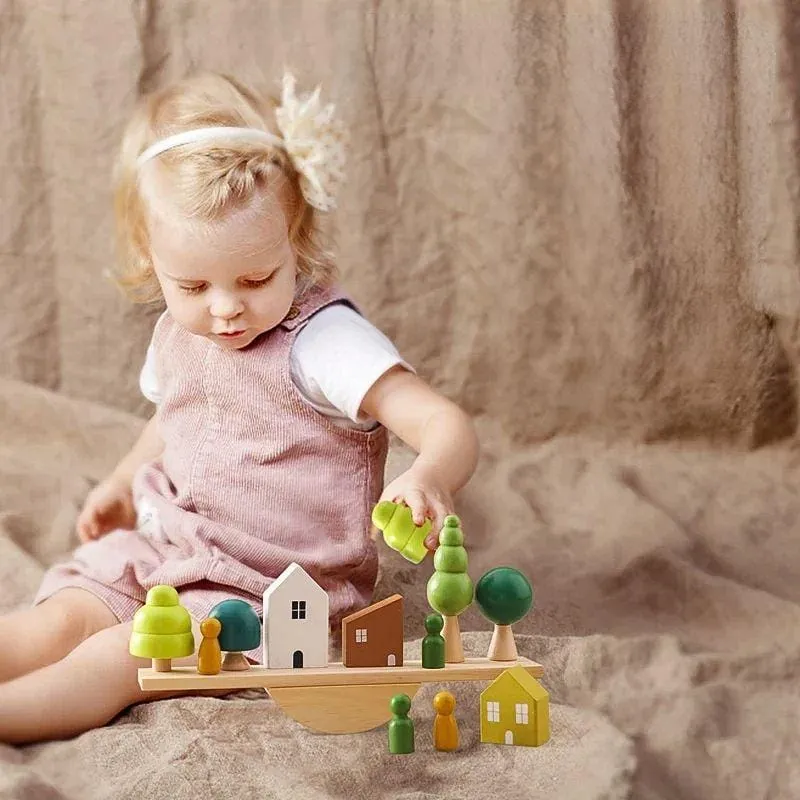 Jeu d’Équilibre Montessori en Bois | Trouver l’Équilibre – Logique & Créativité