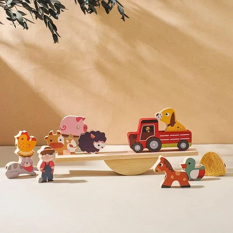 Jeu d’Équilibre Montessori en Bois | Trouver l’Équilibre – Logique & Créativité