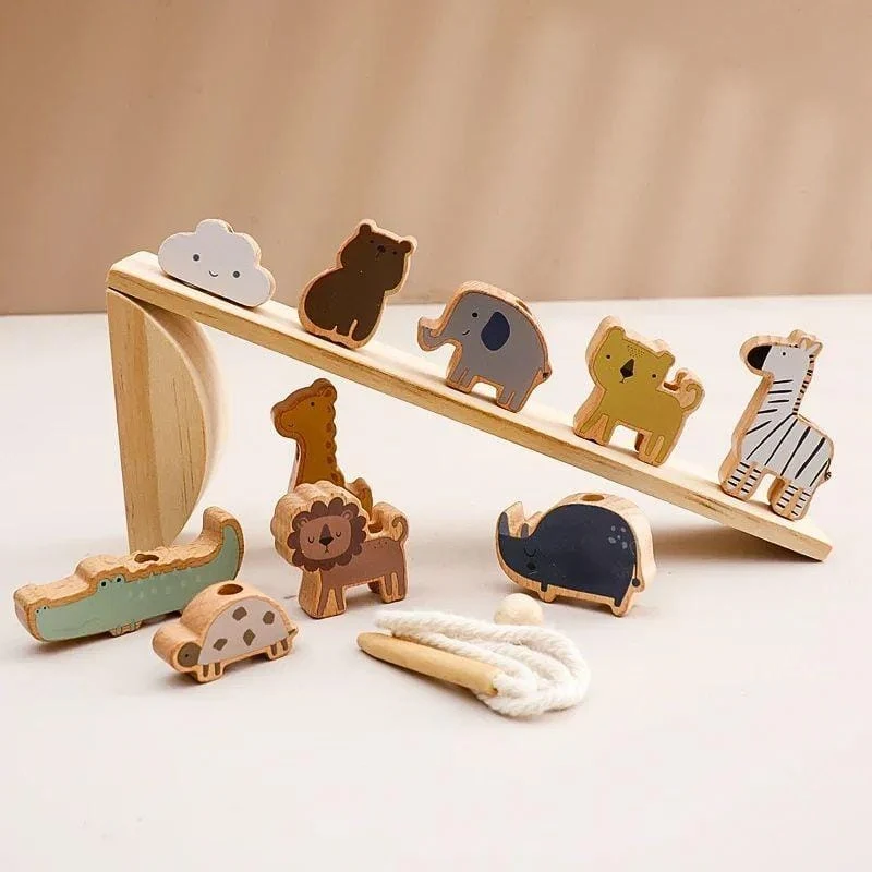 Jeu d’Équilibre Montessori en Bois | Trouver l’Équilibre – Logique & Créativité