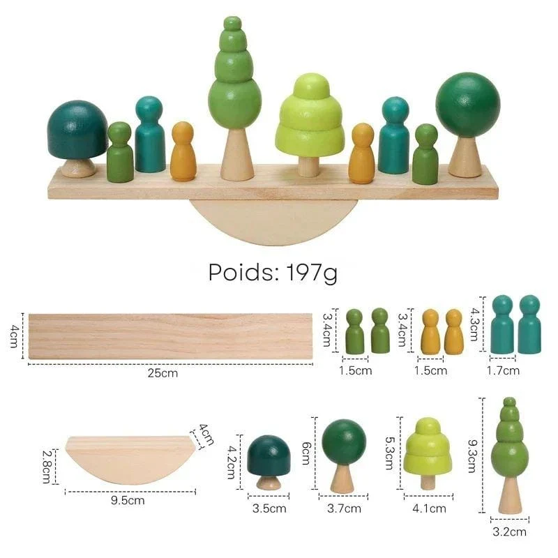 Jeu d’Équilibre Montessori en Bois | Trouver l’Équilibre – Logique & Créativité