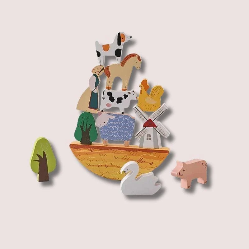 Jeu d’Équilibre Montessori en Bois | Trouver l’Équilibre – Logique & Créativité