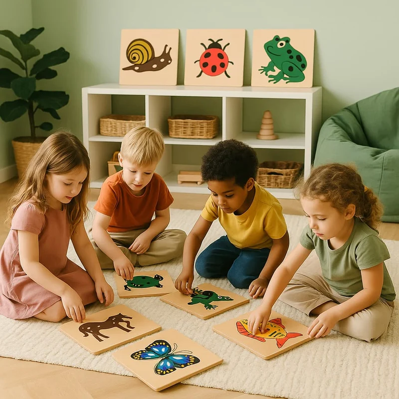 Puzzles Montessori en Bois | Mes Amis les Animaux – Logique & Langage 3–6 ans N