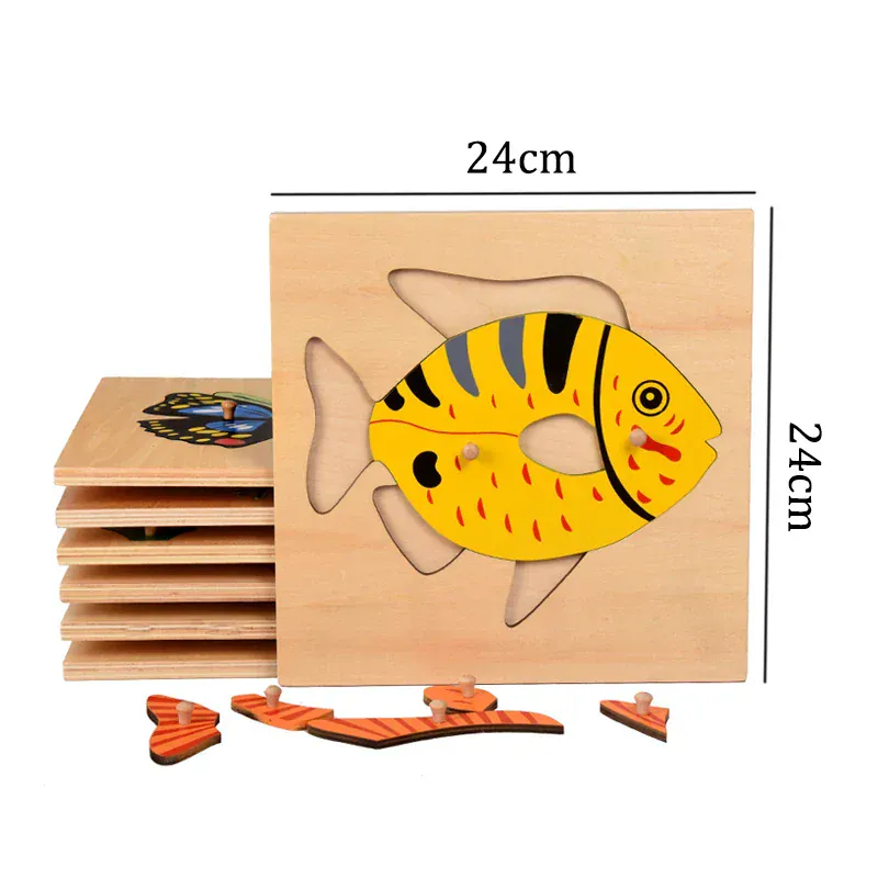 Puzzles Montessori en Bois | Mes Amis les Animaux – Logique & Langage 3–6 ans N