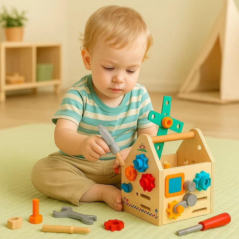 Tableau d’Activité Montessori | Ma Boîte à Outils – Jeu STEM Bricolage 3 à 6 ans N