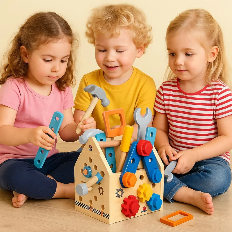 Tableau d’Activité Montessori | Ma Boîte à Outils – Jeu STEM Bricolage 3 à 6 ans N