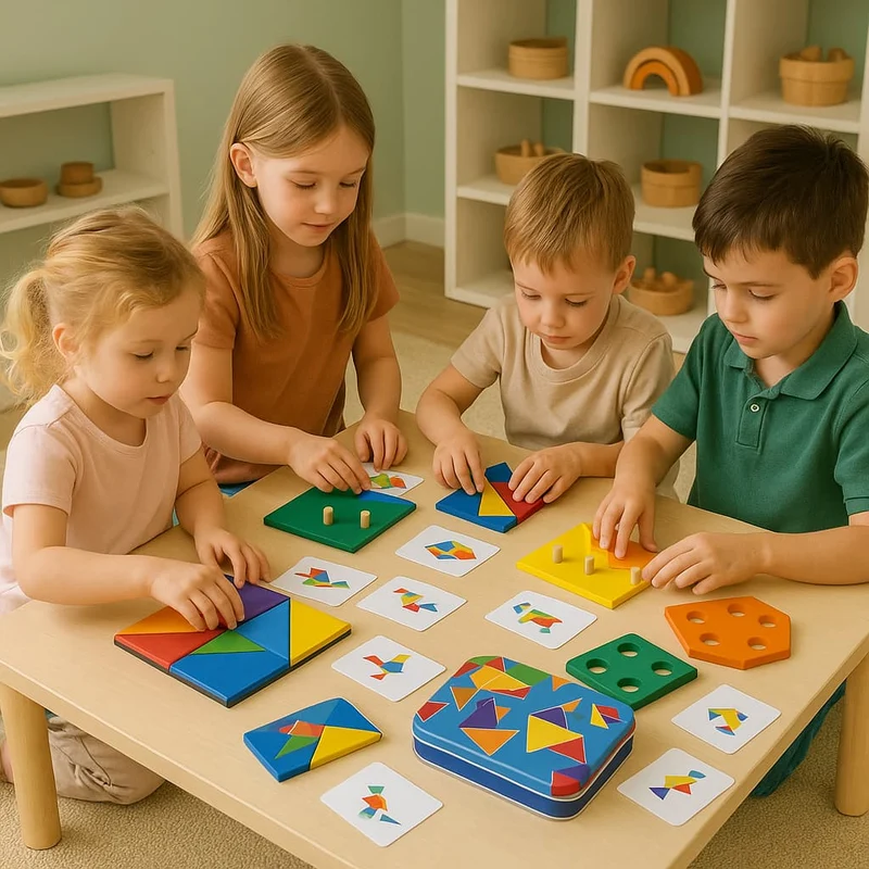 Tangram Montessori en Bois | Creative Forms – Logique, Créativité & Géométrie