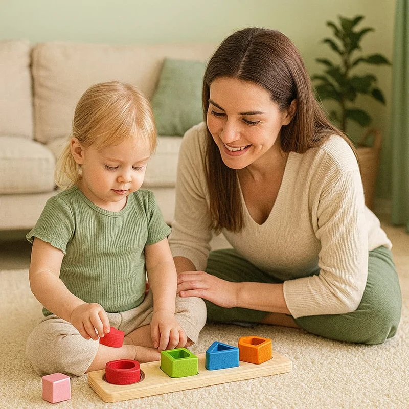 Jeu Montessori en Bois | Découverte des Formes Géométriques – Motricité & Logique N