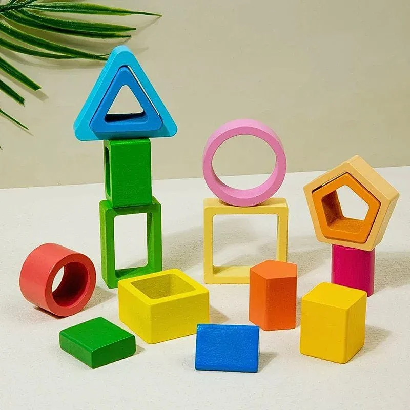 Jeu Montessori en Bois | Découverte des Formes Géométriques – Motricité & Logique N