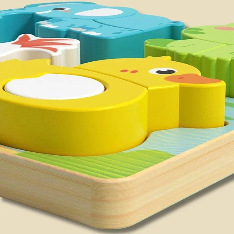 Puzzle Montessori Bois 3D | Tous mes Amis – Animaux & Véhicules (4 variantes)