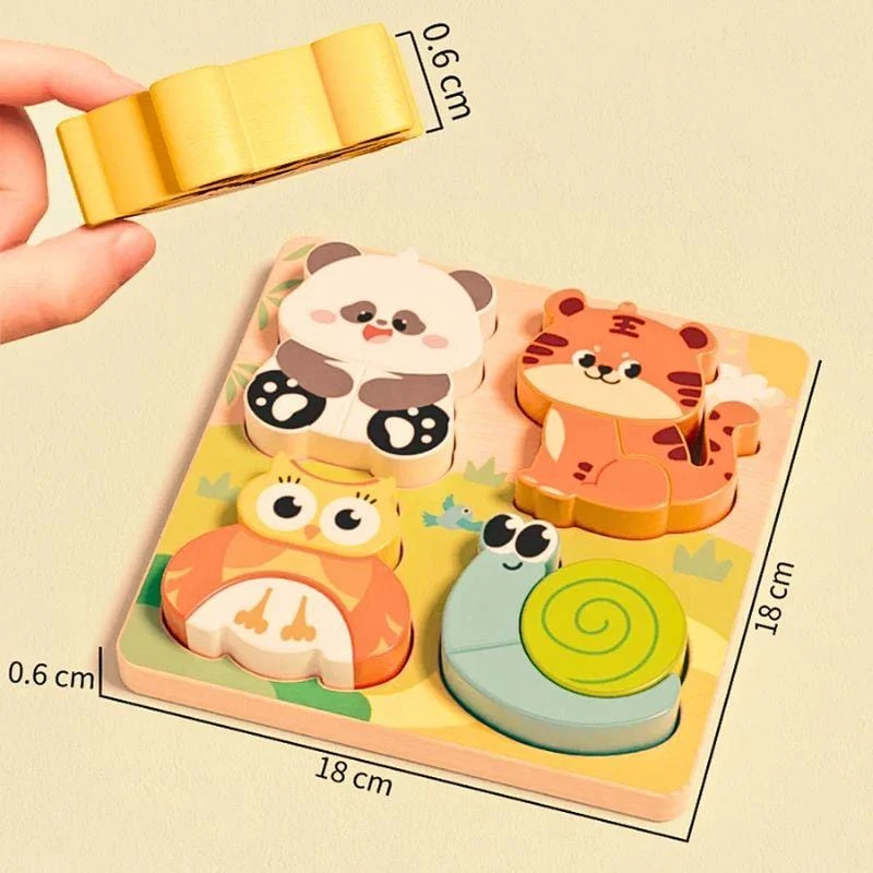 Puzzle Montessori Bois 3D | Tous mes Amis – Animaux & Véhicules (4 variantes)